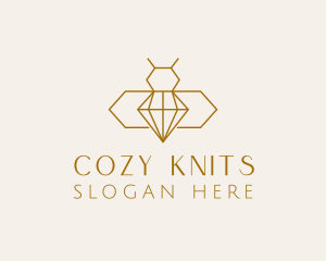 Minimalist Diamond Bee  logo design