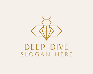 Minimalist Diamond Bee  logo design