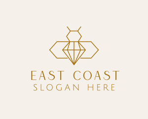 Minimalist Diamond Bee  logo design