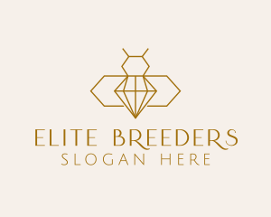 Minimalist Diamond Bee  logo design