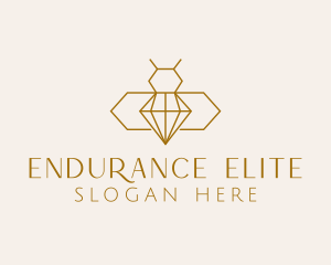 Minimalist Diamond Bee  logo design