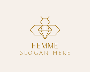 Minimalist Diamond Bee  logo design