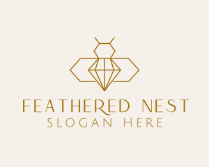 Minimalist Diamond Bee  logo design