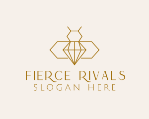 Minimalist Diamond Bee  logo design