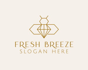 Minimalist Diamond Bee  logo design