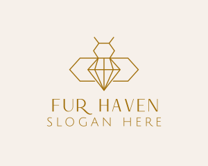 Minimalist Diamond Bee  logo design