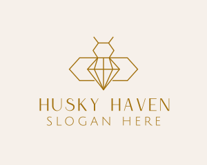 Minimalist Diamond Bee  logo design