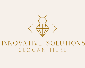 Minimalist Diamond Bee  logo design