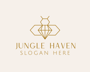 Minimalist Diamond Bee  logo design