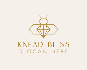 Minimalist Diamond Bee  logo design