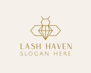 Minimalist Diamond Bee  logo design