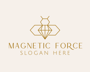 Minimalist Diamond Bee  logo design