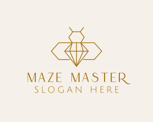 Minimalist Diamond Bee  logo design