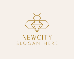 Minimalist Diamond Bee  logo design