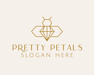 Minimalist Diamond Bee  logo design