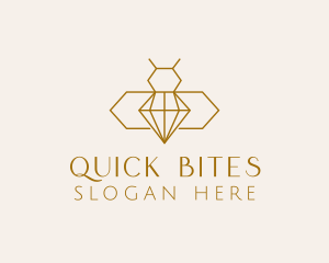 Minimalist Diamond Bee  logo design