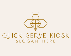 Minimalist Diamond Bee  logo design