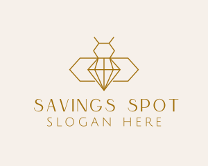 Minimalist Diamond Bee  logo design