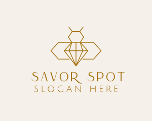 Minimalist Diamond Bee  logo design