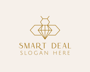 Minimalist Diamond Bee  logo design