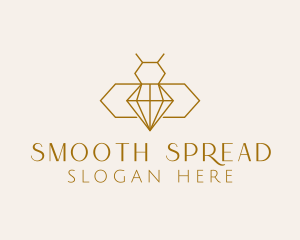 Minimalist Diamond Bee  logo design