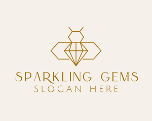 Minimalist Diamond Bee  logo design