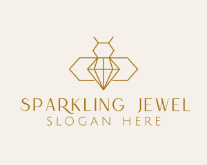 Minimalist Diamond Bee  logo design