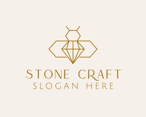 Minimalist Diamond Bee  logo design