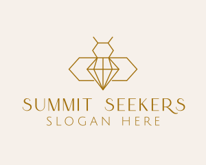 Minimalist Diamond Bee  logo design