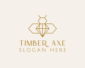 Minimalist Diamond Bee  logo design