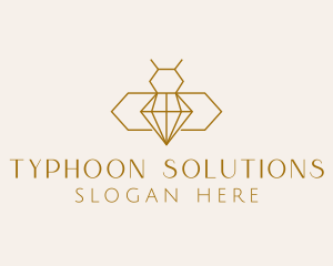 Minimalist Diamond Bee  logo design