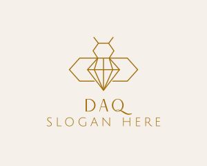 Minimalist Diamond Bee  logo design