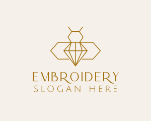 Minimalist Diamond Bee  logo design