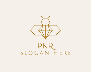 Minimalist Diamond Bee  logo design