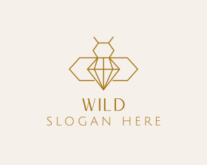 Minimalist Diamond Bee  logo design