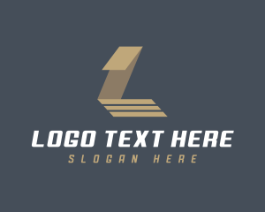 Fast - Logistics Slant Stripe Letter L logo design