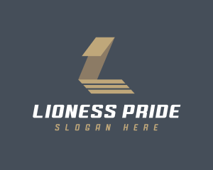 Logistics Slant Stripe Letter L logo design