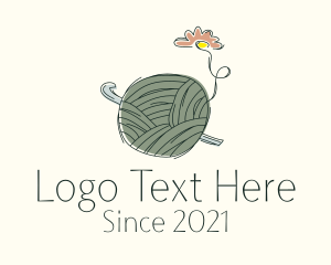 Knitter - Flower Crochet Yarn logo design