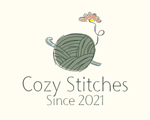 Crochet - Flower Crochet Yarn logo design