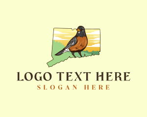 Wild - American Robin Connecticut logo design