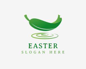 Vegan - Natural Leaf Ripple logo design