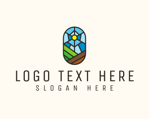 Botanical - Rural Valley Landscape logo design