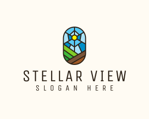 Rural Valley Landscape logo design