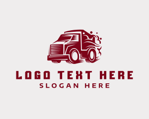 Trucker - Freight Truck Smoke logo design