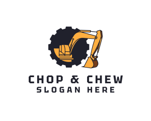 Construction Excavator Gear Logo