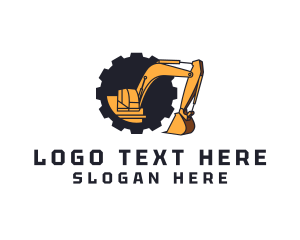 Construction Excavator Gear Logo