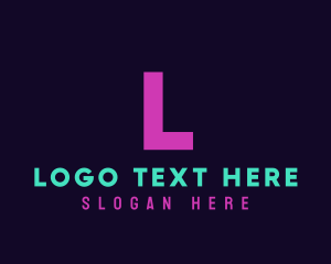 Text - Purple Neon Letter Q logo design