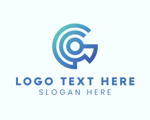 Communication - Blue Digital Network Letter G logo design