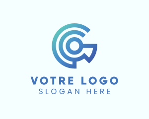 Blue Digital Network Letter G Logo