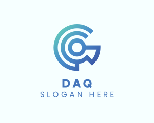 Blue Digital Network Letter G Logo